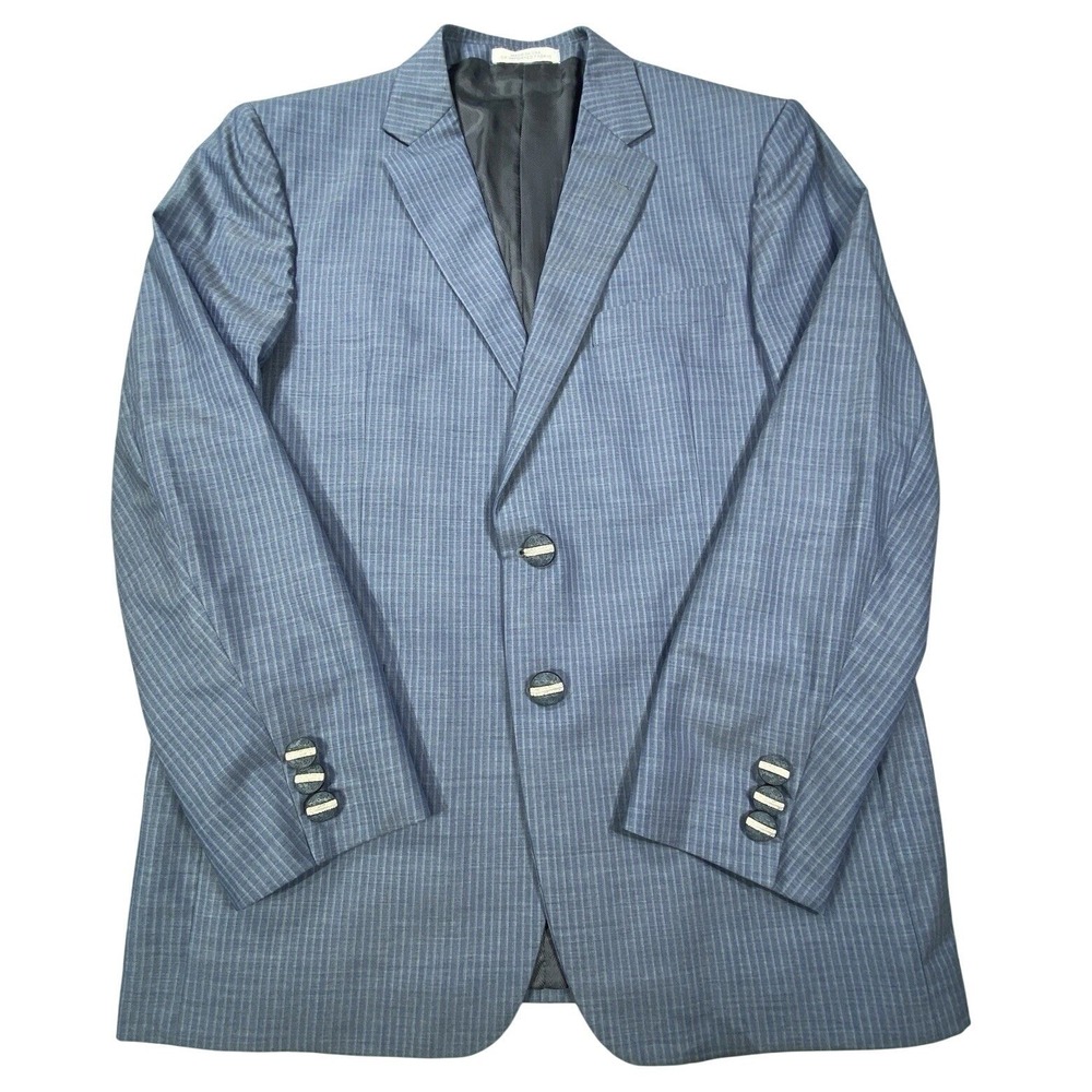 Joseph Abboud Blazer Mens 42R Blue Lanificio Stripe Sport Coat VTG 130s Wool USA